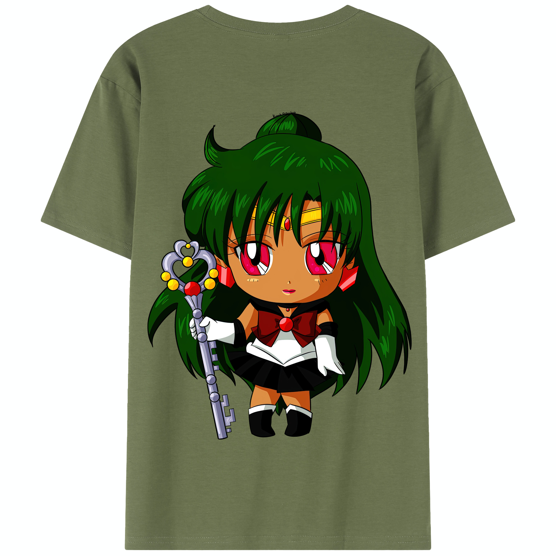 （画像用） 美少女戦士セーラームーン 冥王せつな Sailor Moon Meiou Setsuna 綿100％半袖Tシャツ（背面プリント）